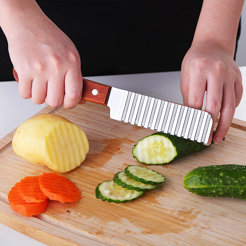 Coupe-frites en acier inoxydable, couteau coupe-pommes de terre, outils de coupe ondulés pour légumes, Gadgets de cuisine