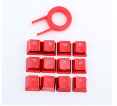 Redragon 12 Tasti PBT Double Colpo di Iniezione Retroilluminato Metallic Elettrolitico Colore Rosso Keycaps pour Interruttore Meccanico Tasteiere