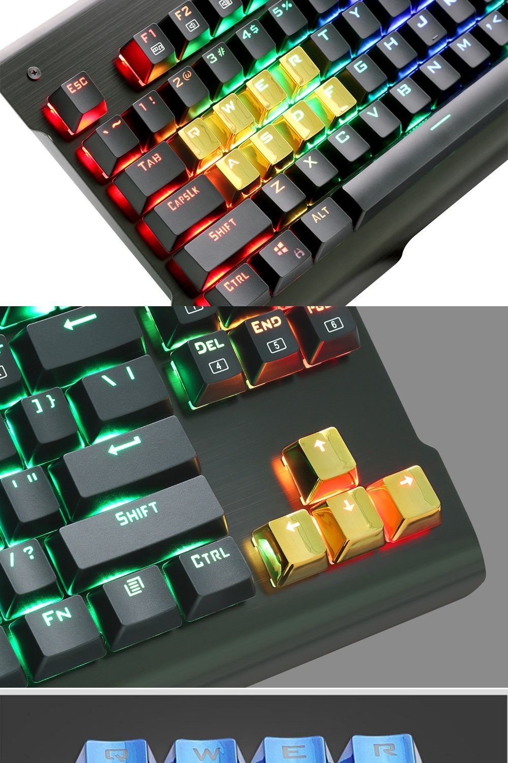 Redragon 12 Tasti PBT Double Colpo di Iniezione Retroilluminato Metallic Elettrolitico Colore Rosso Keycaps pour Interruttore Meccanico Tasteiere