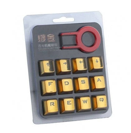 Redragon 12 Tasti PBT Double Colpo di Iniezione Retroilluminato Metallic Elettrolitico Colore Rosso Keycaps pour Interruttore Meccanico Tasteiere