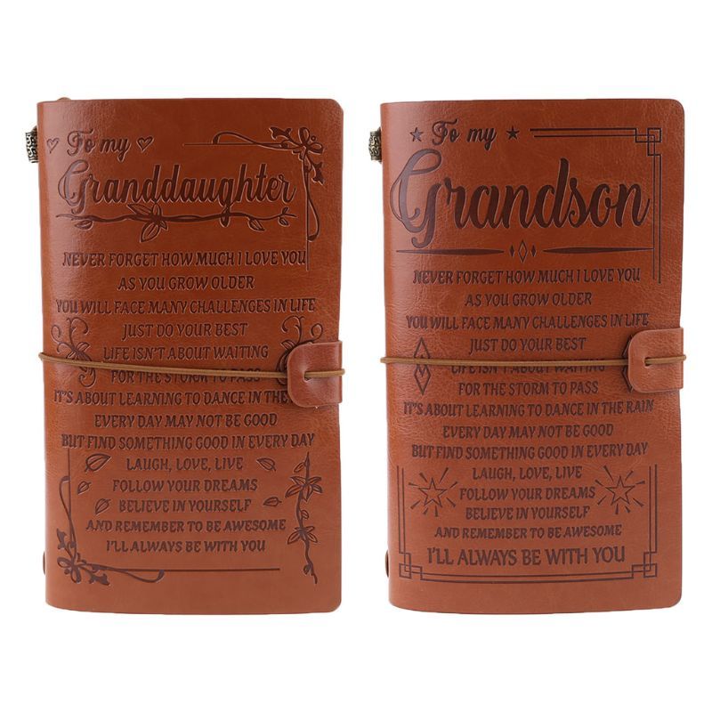 Grand livre à main en cuir