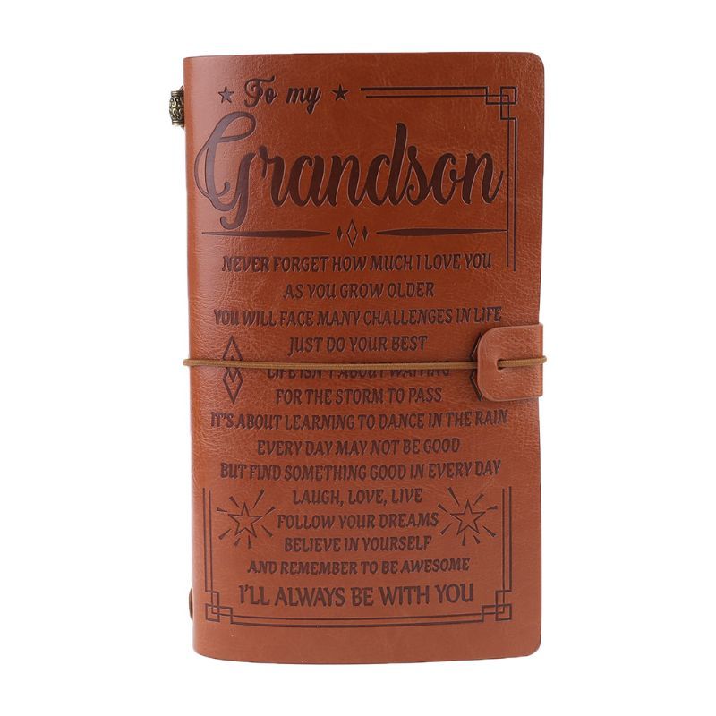 Grand livre à main en cuir