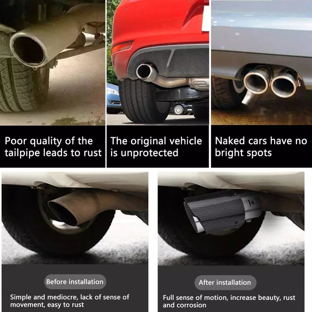 Gorge de queue en Fiber de carbone modifiée pour voiture non marquée, tuyau d'échappement, respiration du feu, N-HT8028