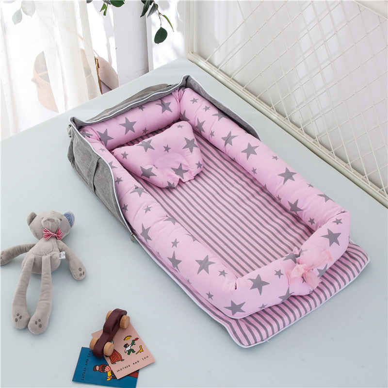 Lit de bébé portable en coton nouveau-né pliable