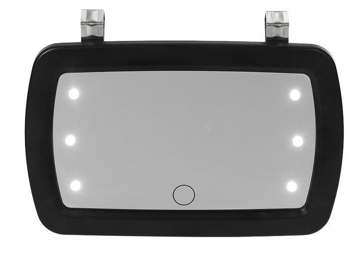Pare-soleil de miroir de maquillage de voiture avec le miroir universel de commutateur tactile de doigt