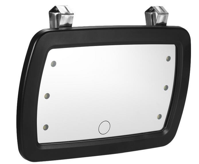 Pare-soleil de miroir de maquillage de voiture avec le miroir universel de commutateur tactile de doigt
