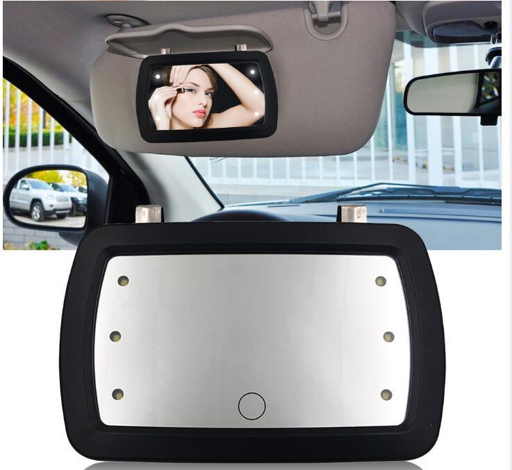 Pare-soleil de miroir de maquillage de voiture avec le miroir universel de commutateur tactile de doigt