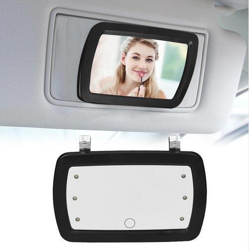 Pare-soleil de miroir de maquillage de voiture avec le miroir universel de commutateur tactile de doigt