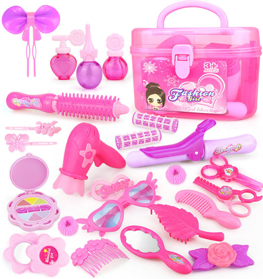 Faire semblant de jouer des jouets de maquillage pour enfants ensemble de maquillage rose 24-32 pièces