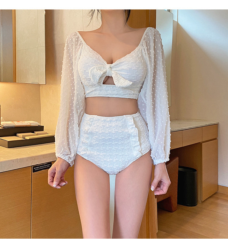 Bikini De Protección Solar De Manga Larga De Encaje De Moda