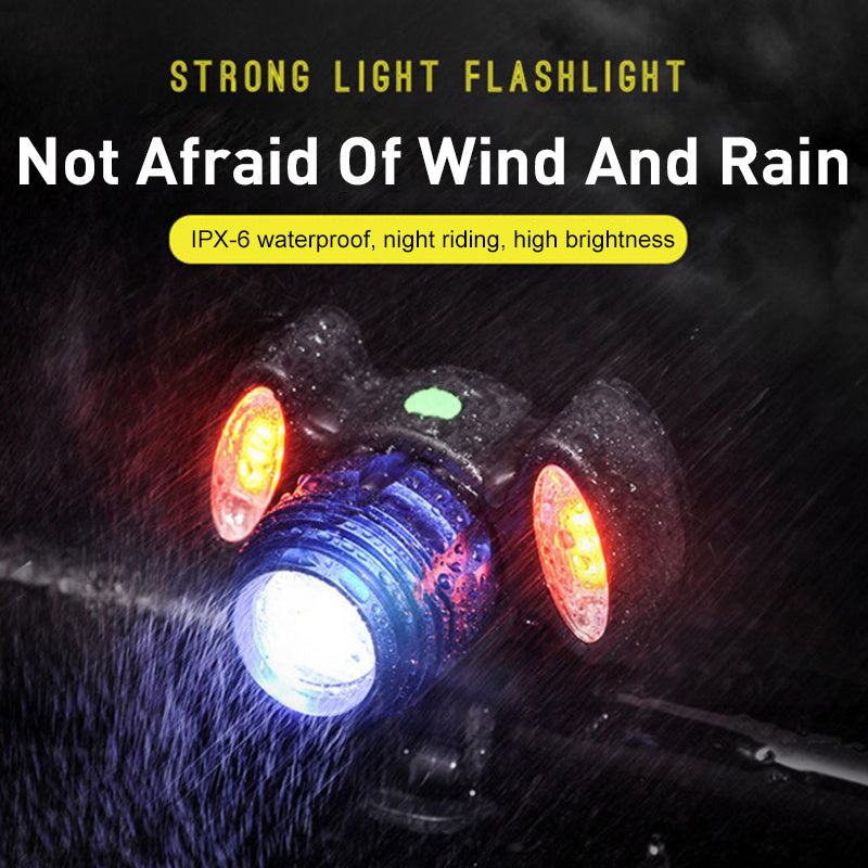 4 Modes Bike Front Lamp USB Rechargeable Bike Strong Light Waterproof Headlight Night Cycling Safty Warning Light