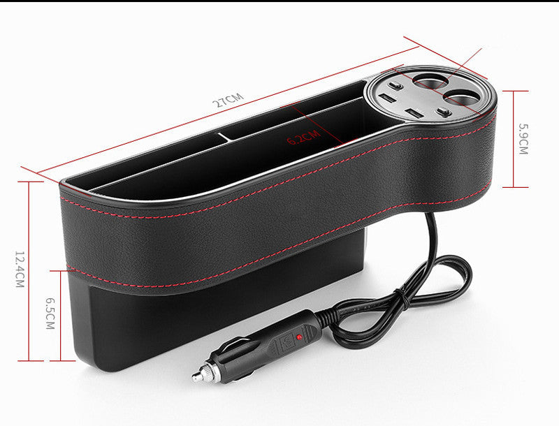 Caja de almacenamiento ranurada para asiento de automóvil multifuncional