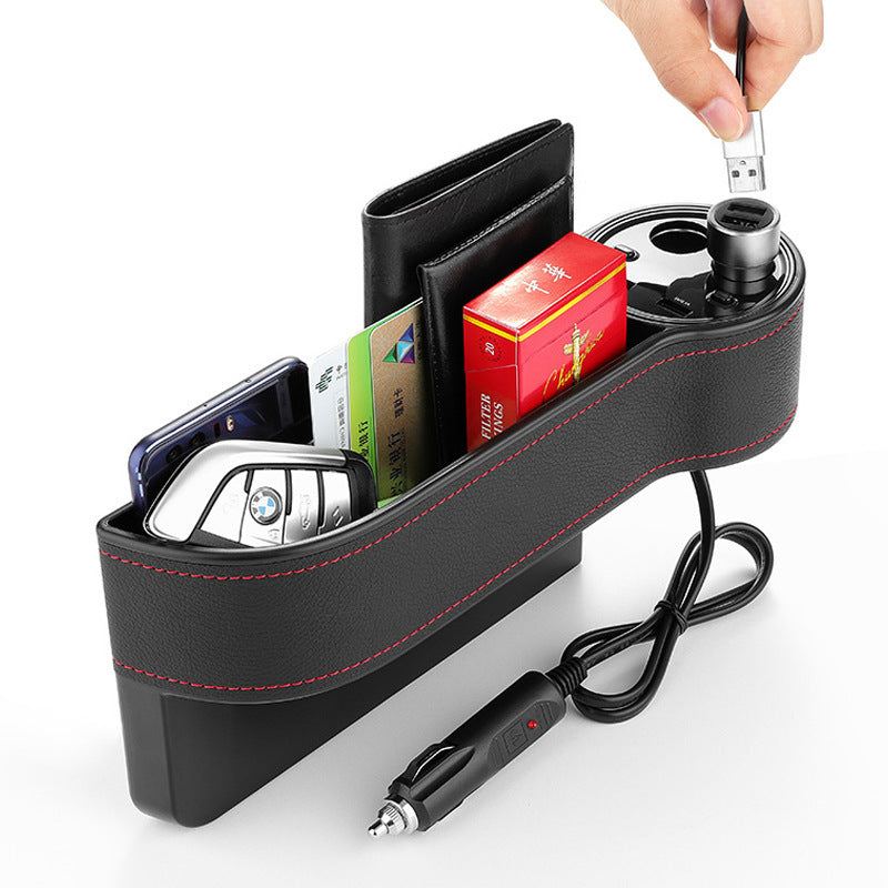 Caja de almacenamiento ranurada para asiento de automóvil multifuncional