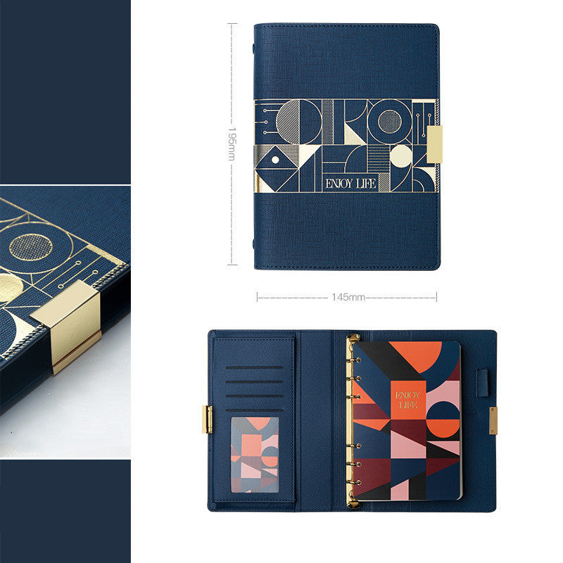 Carnet à feuilles mobiles en cuir d'affaires exquis et Simple, bloc-notes, grand livre à main