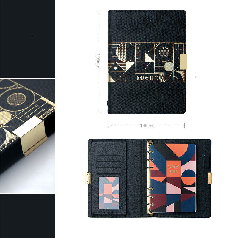 Carnet à feuilles mobiles en cuir d'affaires exquis et Simple, bloc-notes, grand livre à main