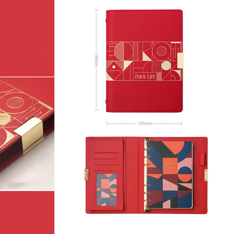 Carnet à feuilles mobiles en cuir d'affaires exquis et Simple, bloc-notes, grand livre à main