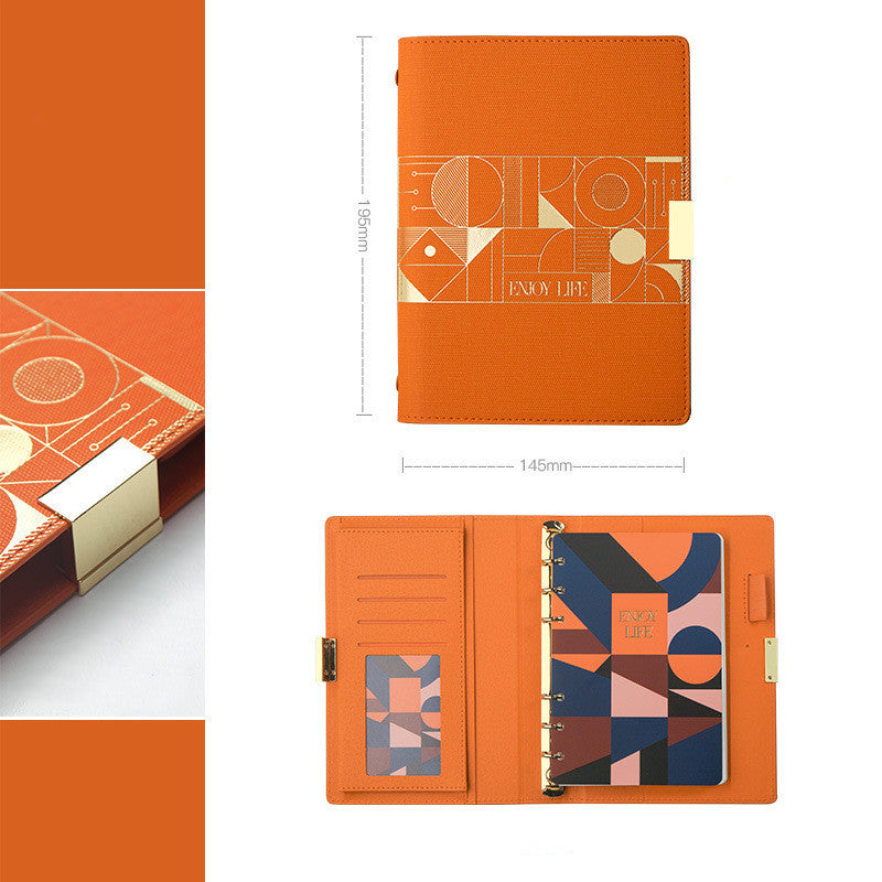 Carnet à feuilles mobiles en cuir d'affaires exquis et Simple, bloc-notes, grand livre à main