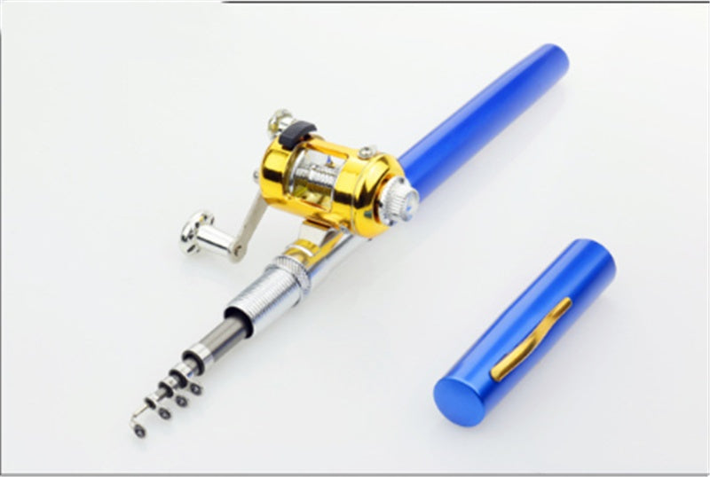 Mini caña de pescar en hielo, caña para balsa de bolsillo, caña de pescar portátil de regalo