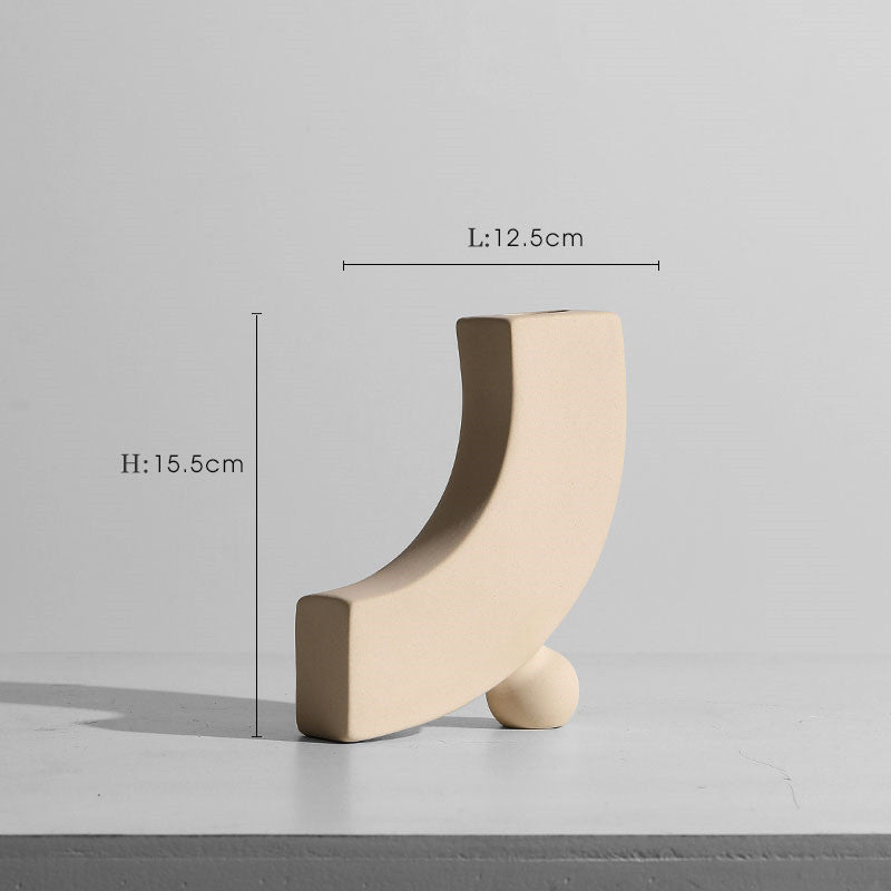 Ornements de fleurs de vase en céramique minimaliste moderne