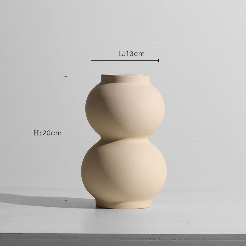Ornements de fleurs de vase en céramique minimaliste moderne