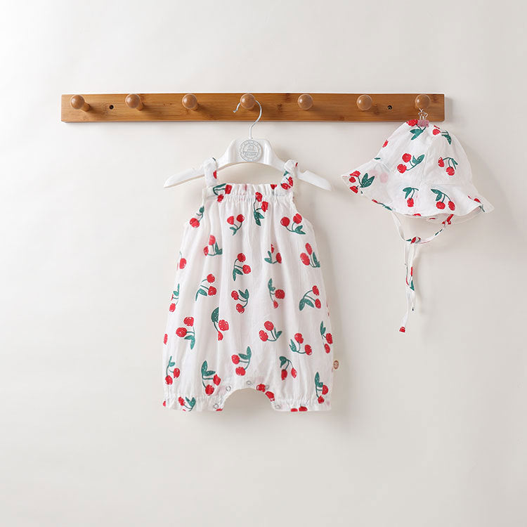 Vêtements d'été pour bébé, sac fin pour femme, short, filet rouge, vêtements pour bébé, mignon Ins Wind Boxer, barboteuse