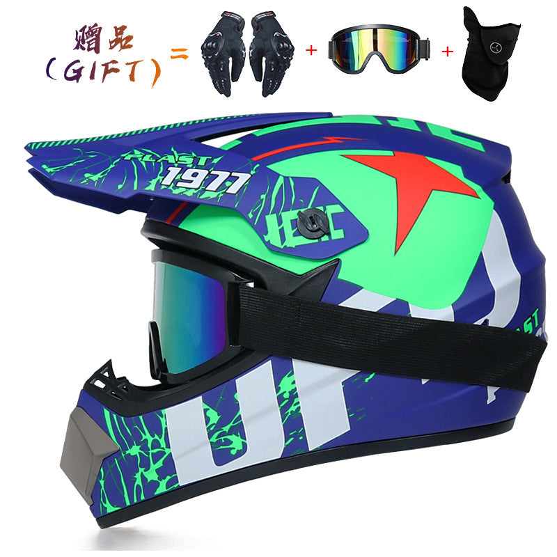 Casco cubierto de motocross de montaña