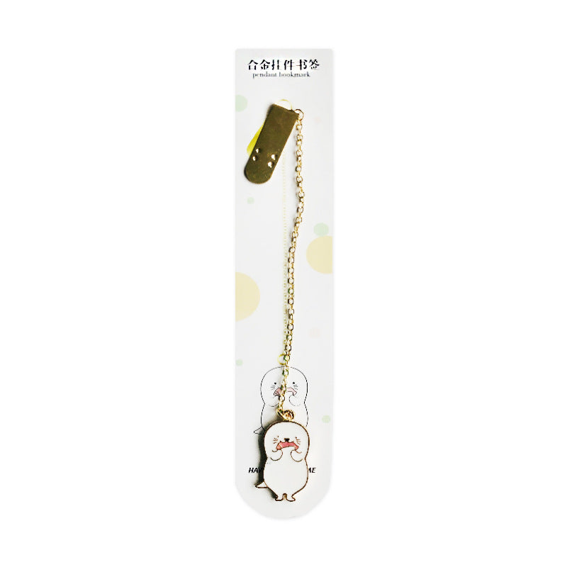 Petit pendentif créatif en métal frais, marque-page mignon et exquis, marque-page pour étudiant, papeterie Portable