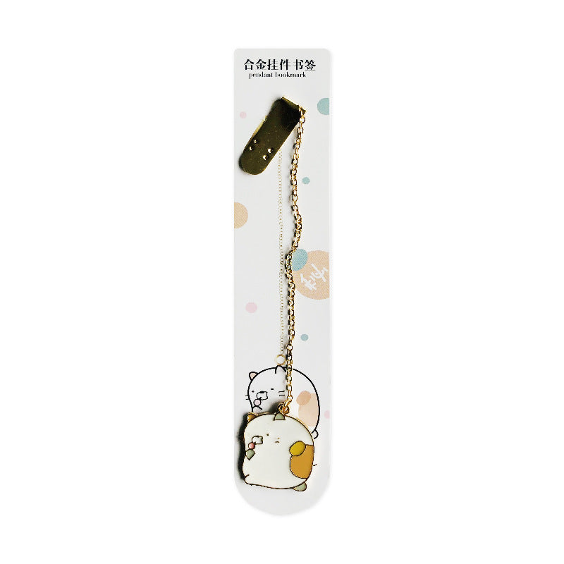 Petit pendentif créatif en métal frais, marque-page mignon et exquis, marque-page pour étudiant, papeterie Portable