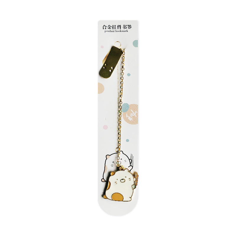 Petit pendentif créatif en métal frais, marque-page mignon et exquis, marque-page pour étudiant, papeterie Portable