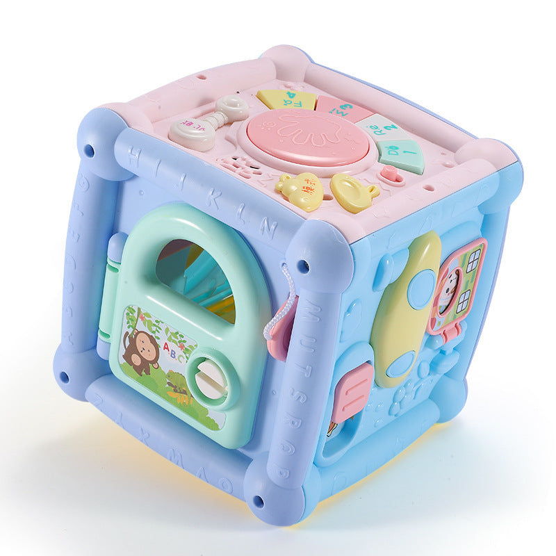 Boîte à musique pour bébé, jouet amusant, tambour à main, Cube d'activité, blocs géométriques