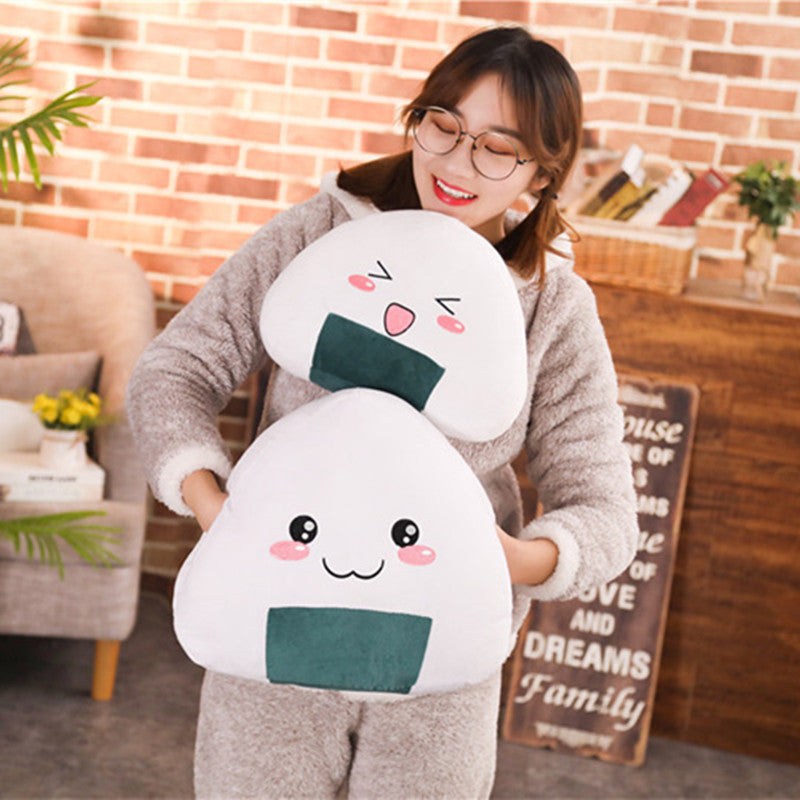 Boule de riz en peluche de dessin animé, jouet en peluche, grand oreiller de couchage, poupée Ragdoll, cadeau pour la journée des enfants