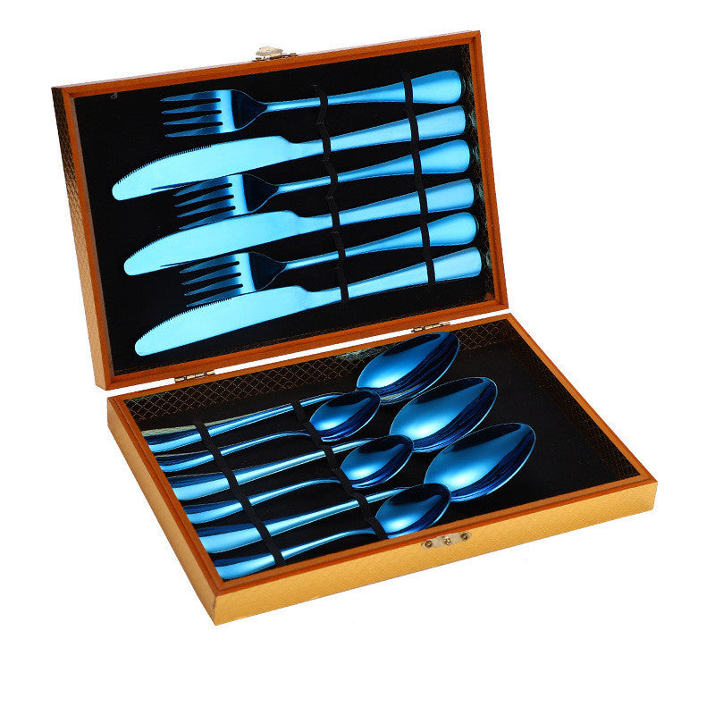Ensemble de couverts à Steak en acier inoxydable, couverts occidentaux, coffret cadeau, boîte en bois
