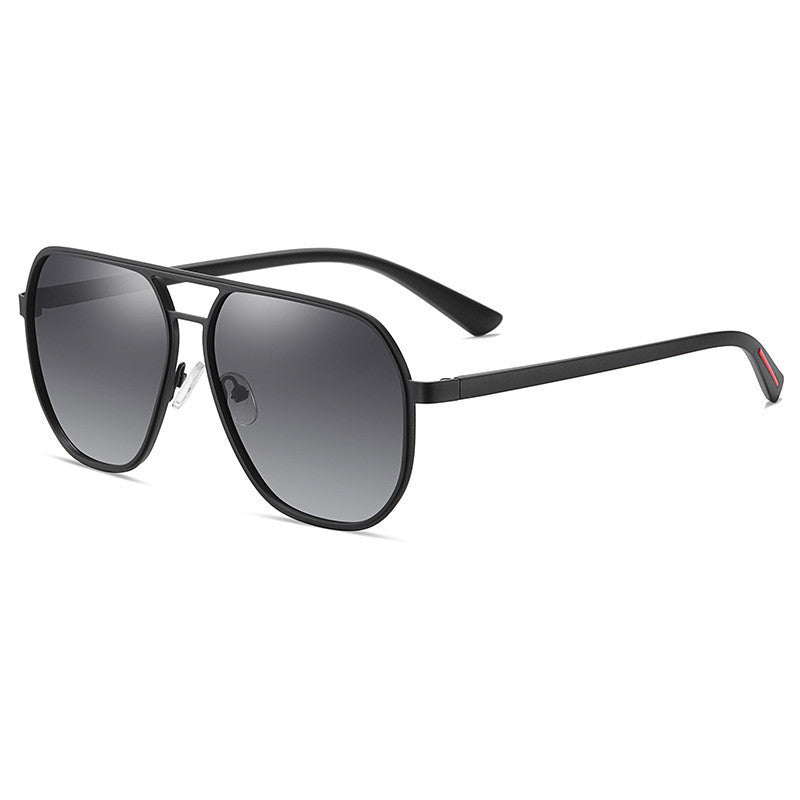 Lunettes de soleil polarisées pour hommes, à la mode, miroir de crapaud, classique, à grande monture