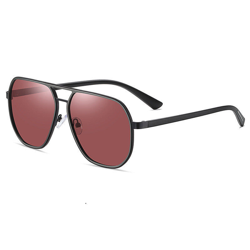 Lunettes de soleil polarisées pour hommes, à la mode, miroir de crapaud, classique, à grande monture