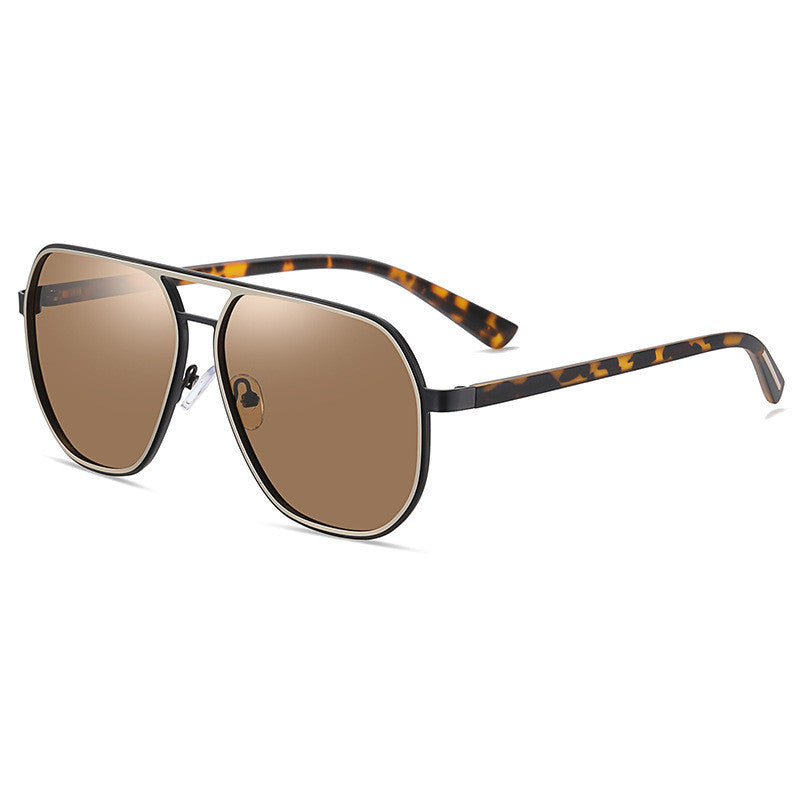 Lunettes de soleil polarisées pour hommes, à la mode, miroir de crapaud, classique, à grande monture