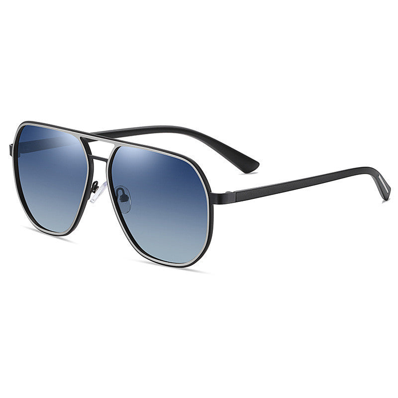 Lunettes de soleil polarisées pour hommes, à la mode, miroir de crapaud, classique, à grande monture