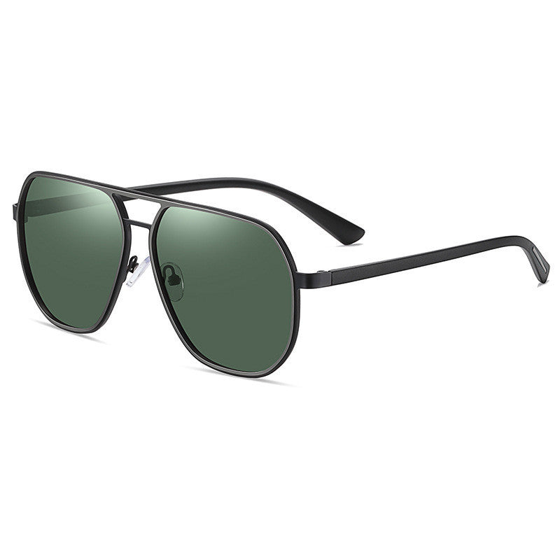 Lunettes de soleil polarisées pour hommes, à la mode, miroir de crapaud, classique, à grande monture