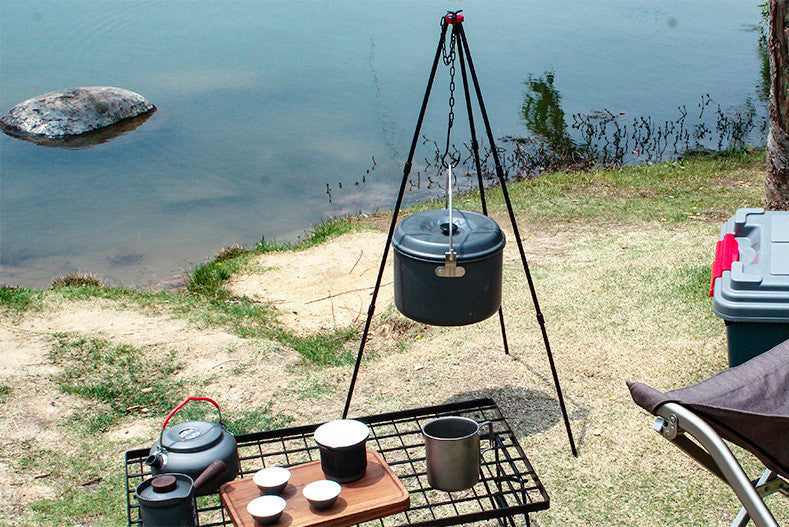 Compatible avec Apple, Pots portables de Camping en plein air, Pot de marche, trépied de feu de joie, équipement de survie sur le terrain