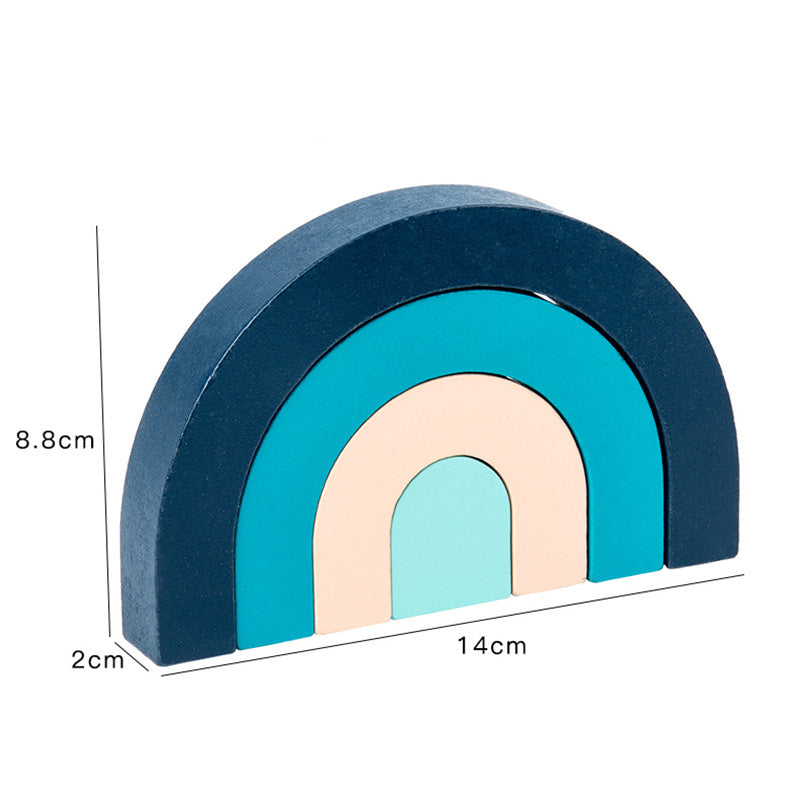 Jouets empilés en bois arc-en-ciel pour enfants, blocs de construction éducatifs Montessori