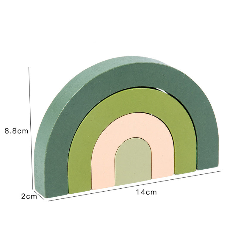 Jouets empilés en bois arc-en-ciel pour enfants, blocs de construction éducatifs Montessori