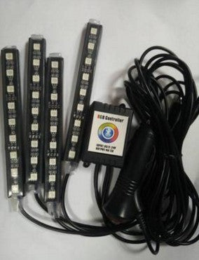 Automotive atmosphere One to four lights Remote 4x9 LED atmosphere lamp Indoor foot lamp