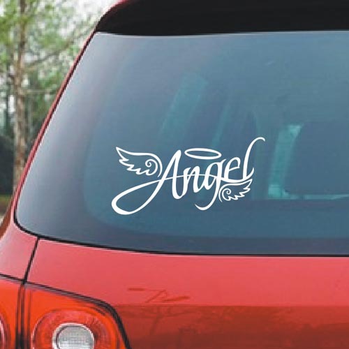 Pegatina reflectante de alas de Ángel, pegatina personalizada para coche, pegatina divertida romántica para coche, pegatina de ceja clara, pegatina trasera para coche