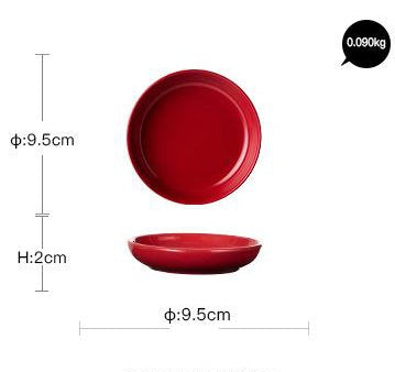 Juegos de cena de cerámica con esmalte rojo de lujo, utensilios de cocina, plato para servir ensalada de porcelana, plato, cuenco, mesa de comedor para restaurante, decoración del hogar