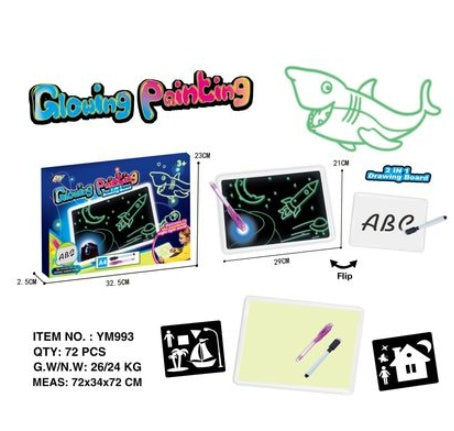 Jouet éducatif tapis de dessin 3D magique 8 effets de lumière Puzzle planche carnet de croquis