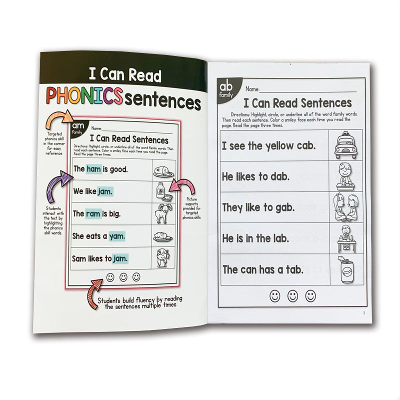 Feuille de travail de lecture de phonétique anglaise pour enfants