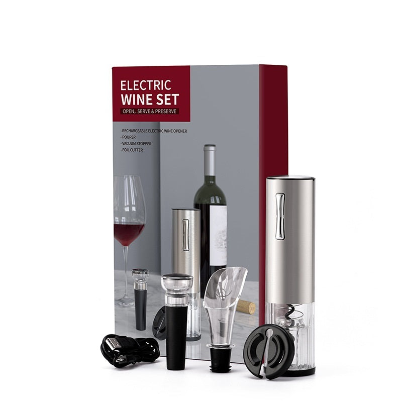Ouvre-bouteille électrique, tire-bouchon, ensemble de coupe-feuille, ouvre-bouteille automatique haut de gamme pour le vin, Gadgets de cuisine, ouvre-boîte