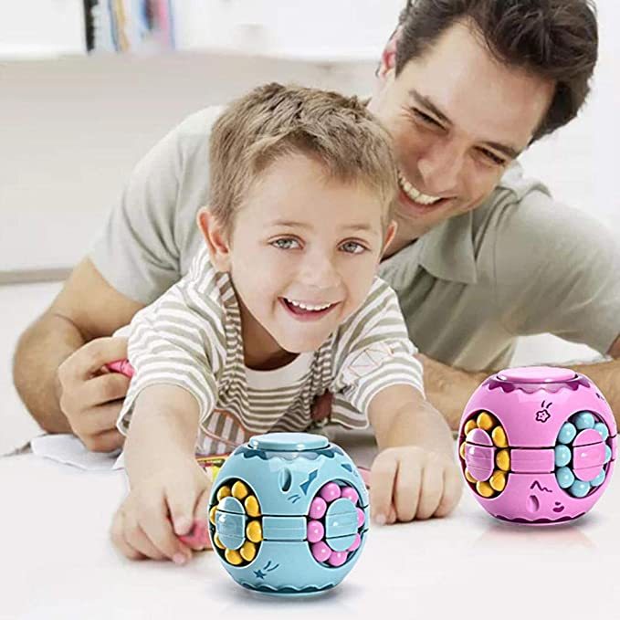 Intelligence Fingertip Checkered Educational Toys Bean Rotating Toy Relieve Stress Children Educational Toys Finger Magic Bean Burger Toy Puzzle Top Spinning Magic Bean