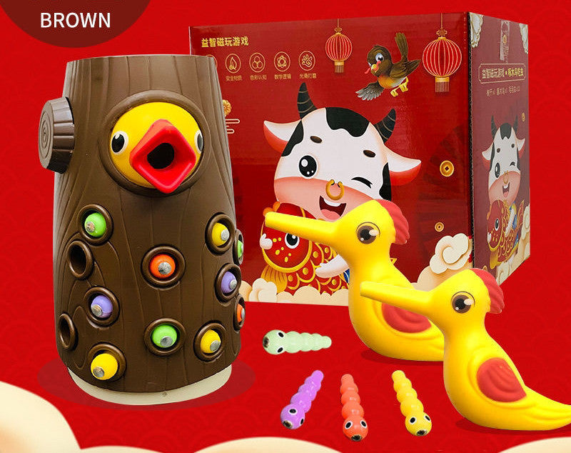 Jouets familiaux Cliquez ici pour plus d'optionsPic magnétique attraper le ver jeu d'alimentation animale petits oiseaux enfants éduquer les enfants Kit de jouets de pêche ensemble cadeau pour enfants