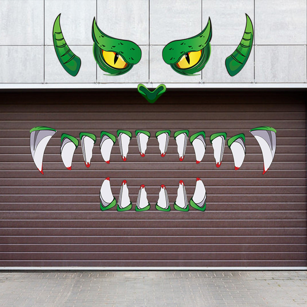 Yeux en plastique créatifs pour Halloween, décoration d'halloween, monstre vert, autocollant de porte d'halloween