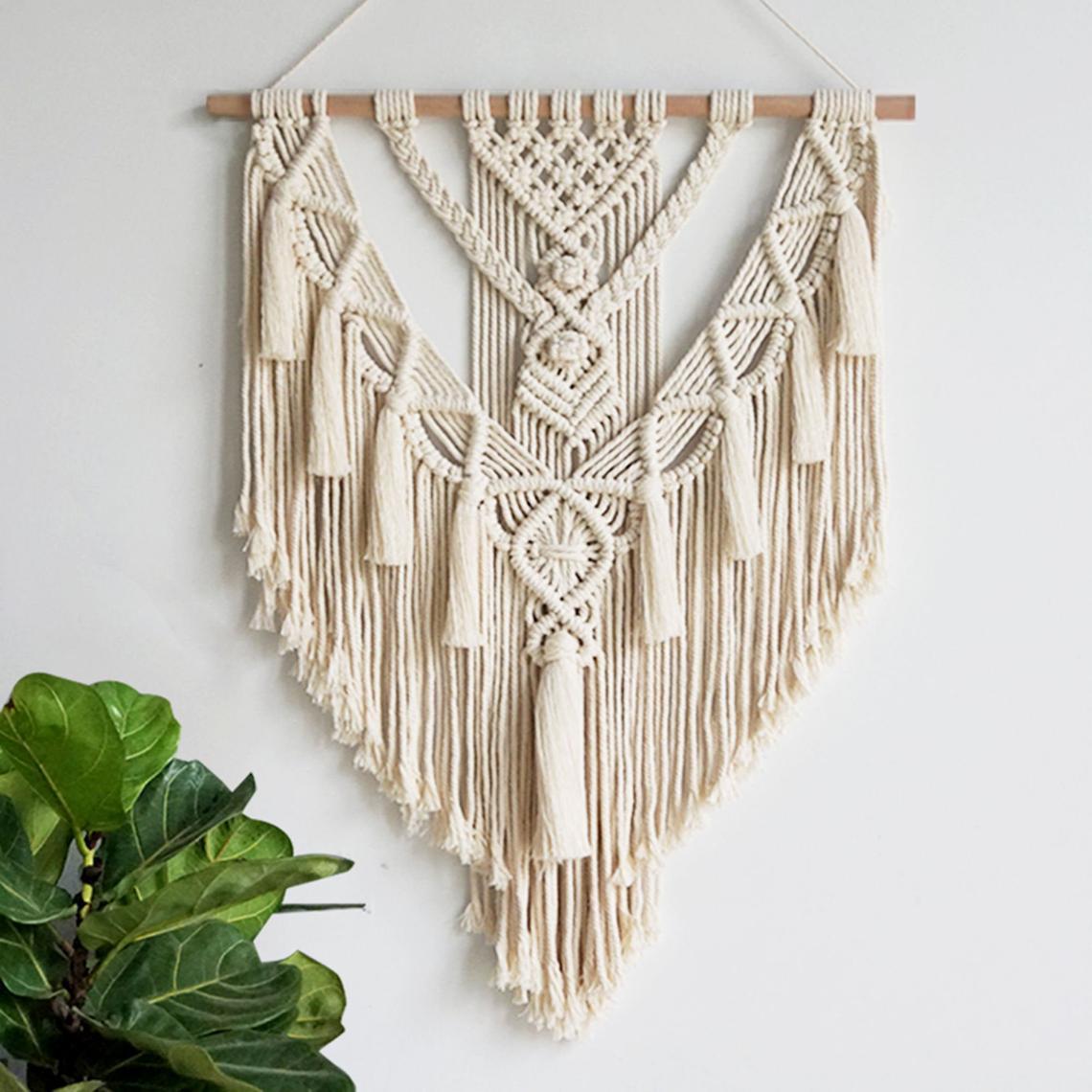 Colgante de macramé tejido a mano para colgar en la pared, tapiz tejido bohemio, artesanías bohemias, decoración de habitación, hermoso tapiz para decoración del hogar